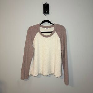 Madewell Women's Long Sleeve Top - Cream and Brown